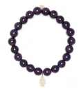 Sydney Evan 14kt yellow gold amethyst Hamsa bracelet - Purple