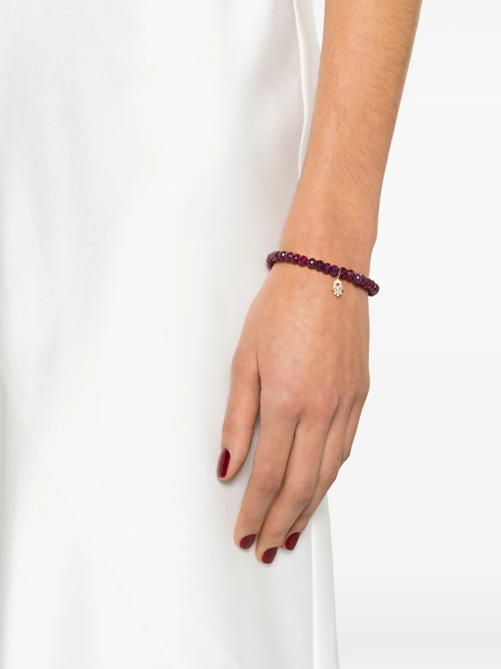 Sydney Evan 14kt yellow gold ruby Hamsa bracelet | Image 2