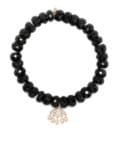 Sydney Evan 14kt gold Tear Drops Evil Eye multi-stone bracelet - Black