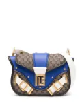 Balmain Blaze panelled leather crossbody bag - Brown