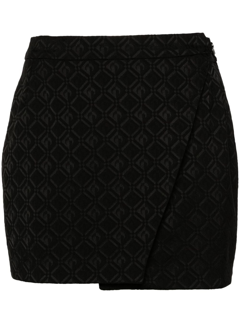 Marine Serre Moon Diamont jacquard miniskirt - Nero