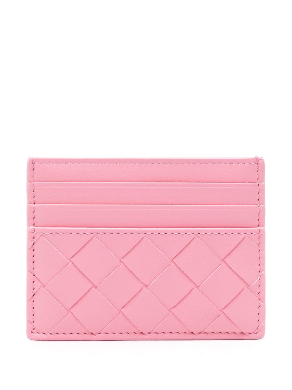 Shop Bottega Veneta Intrecciato Leather Cardholder In Pink