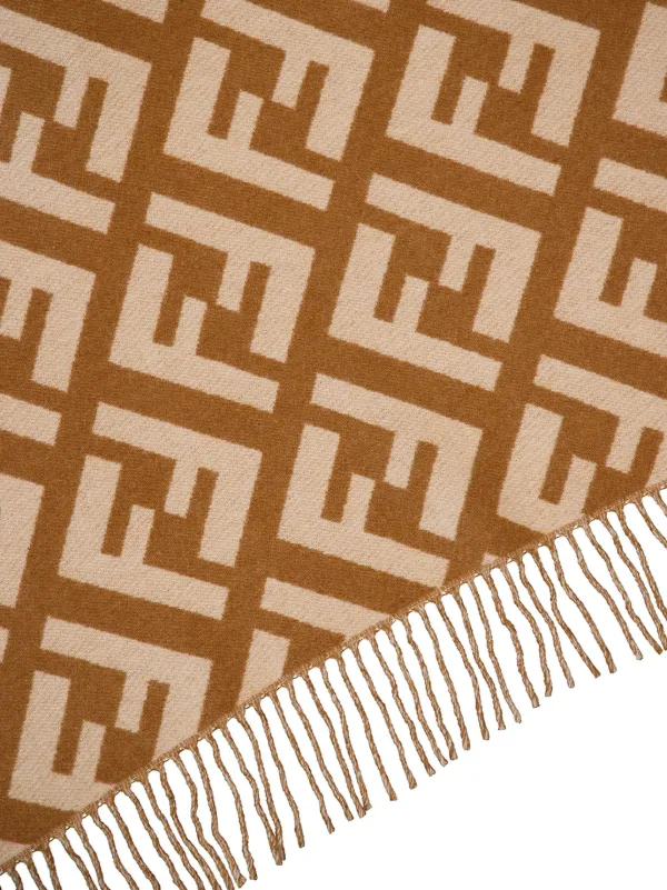 FENDI モノグラム カシミアポンチョ | ブラウン | FARFETCH JP
