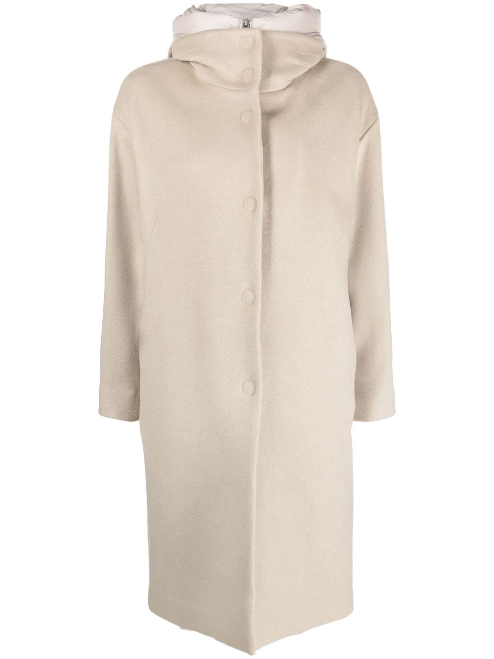 Duncan Taylor Tressa Hooded Layered Coat In Nude