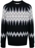 Laneus patterned intarsia-knit jumper - Black