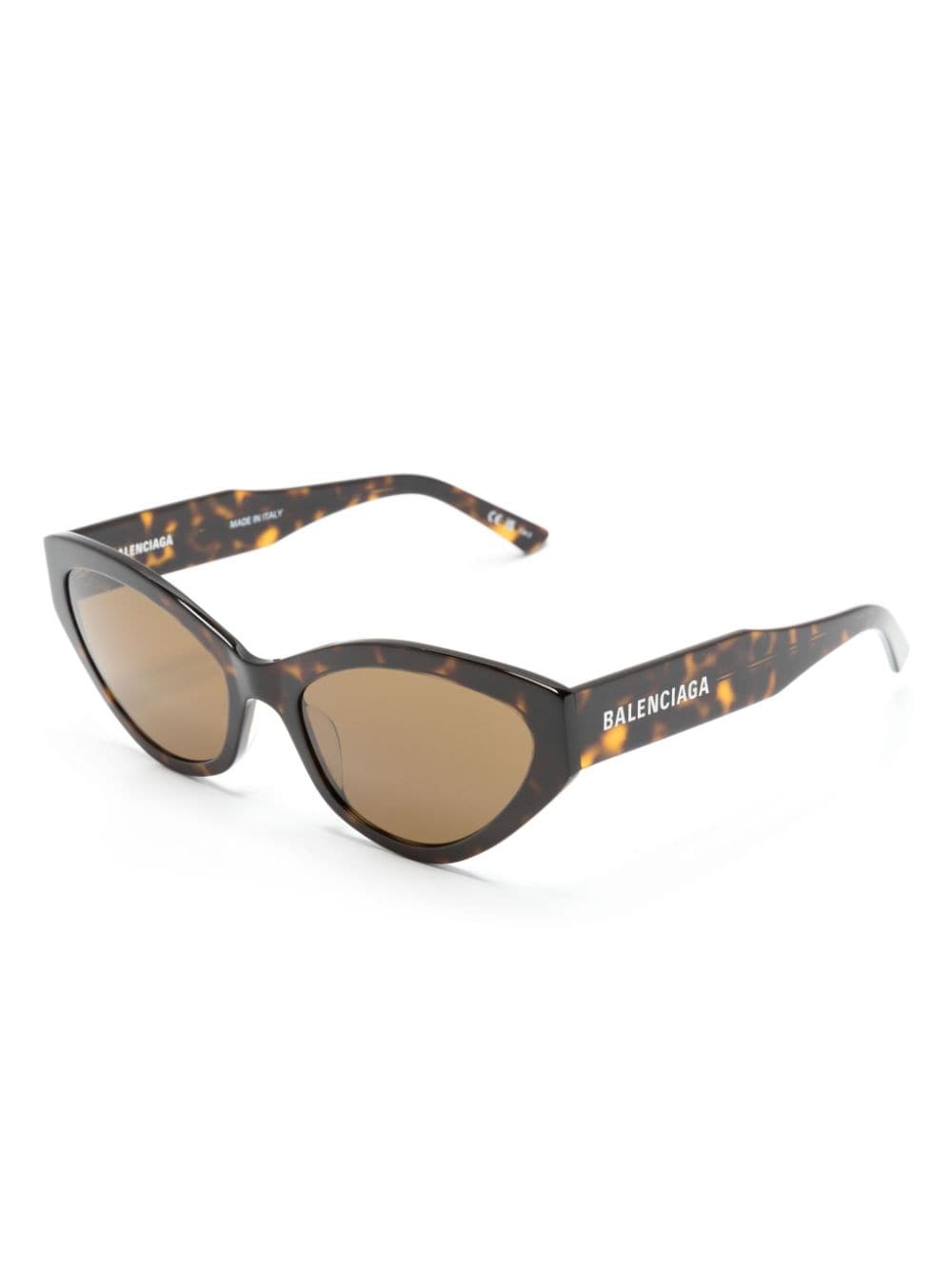 Shop Balenciaga Gv Day Cat-eye Frame Sunglasses In Brown