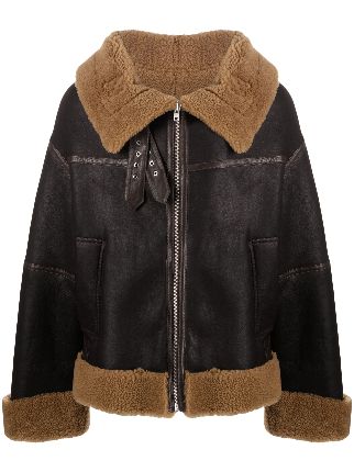 Martine Rose shearling-lined Panelled Leather Jacket - Farfetch