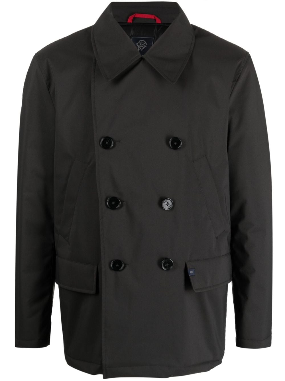 Shop Fay Peak-lapel Double-breasted Jacket In Black