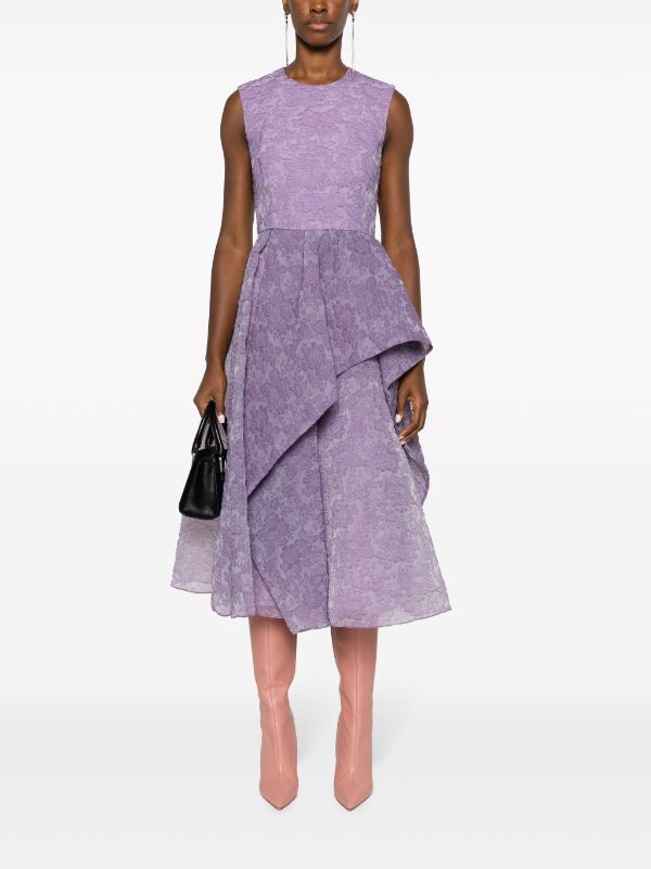 Erdem Tiered Floral Organza Cloqué Dress - Farfetch