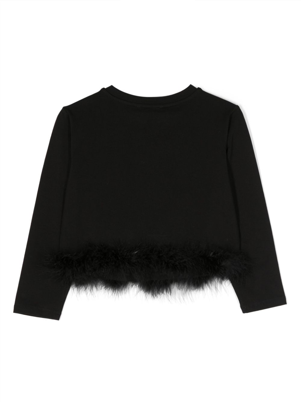 TWINSET Kids faux fur-detail T-shirt - Zwart