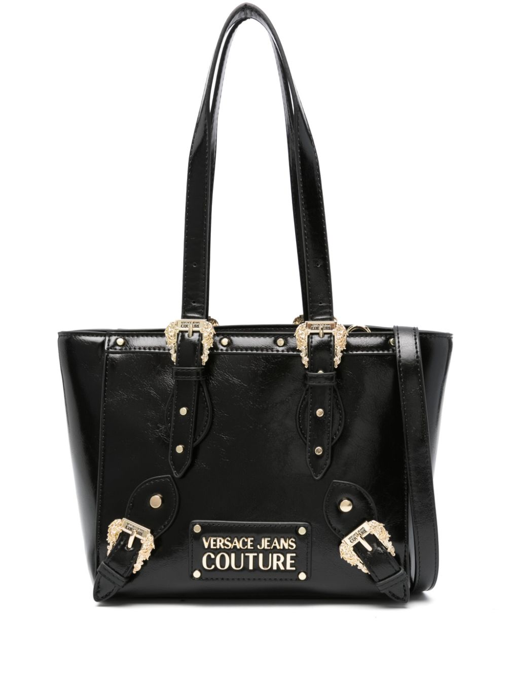 Versace jeans black tote on sale bag