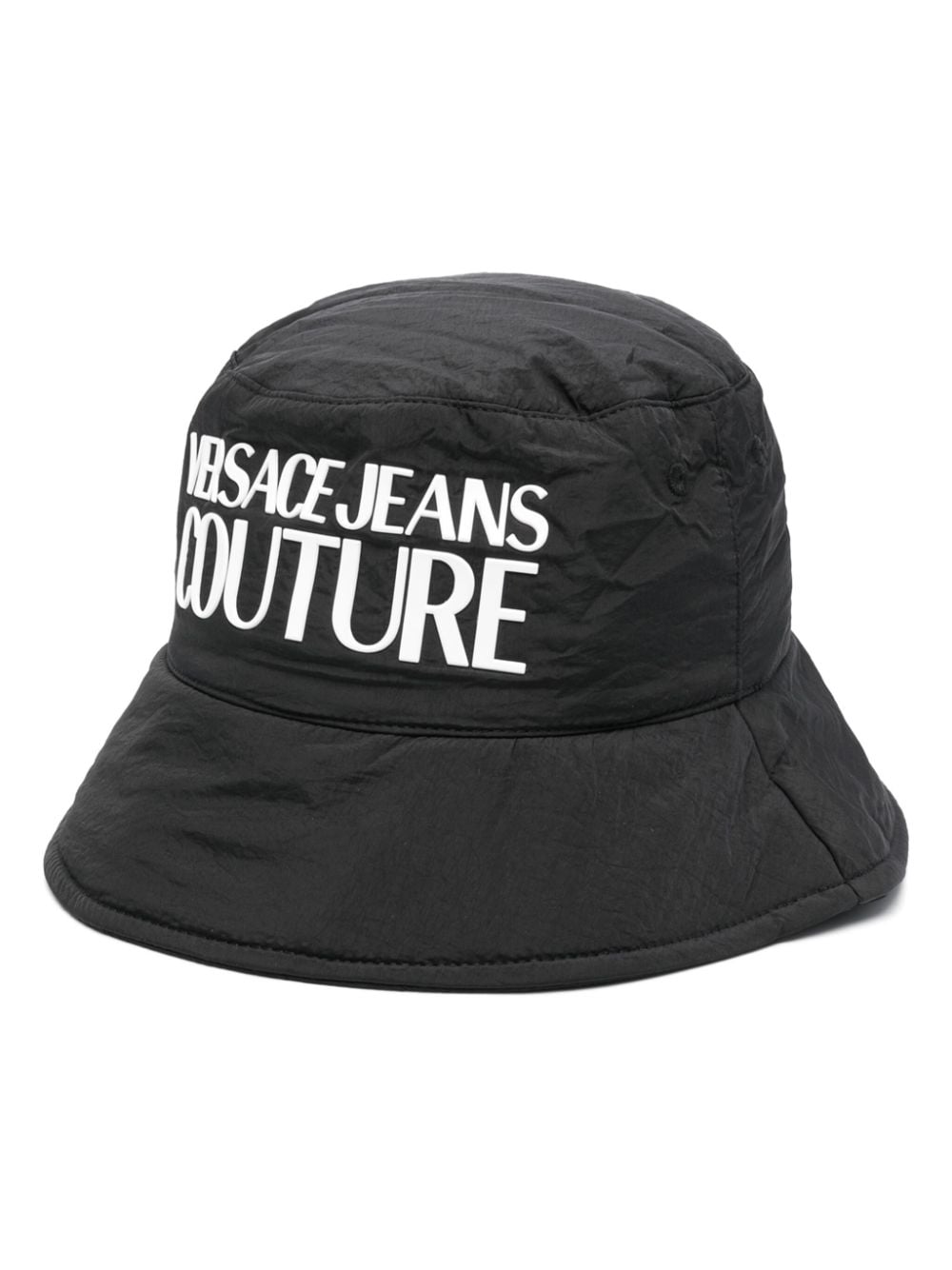 Versace Jeans Couture Logo-print Bucket Hat In Black