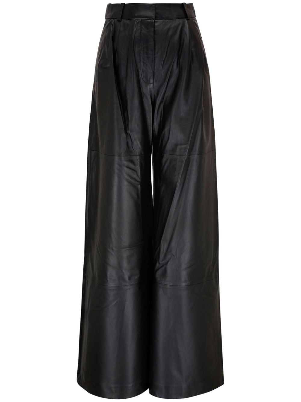 Zimmermann Luminosity Leather Wide-leg Pants In Black