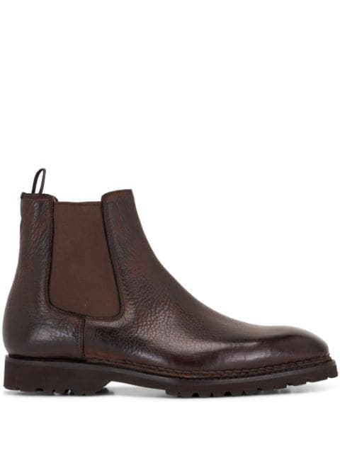 Bontoni almond-toe leather boots 