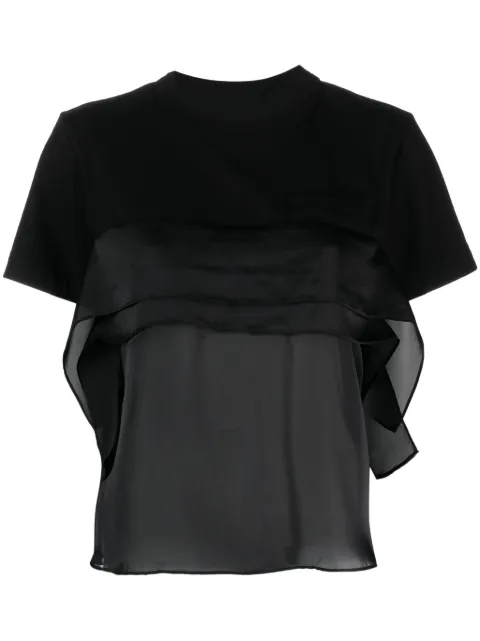 sacai semi-sheer panel T-shirt
