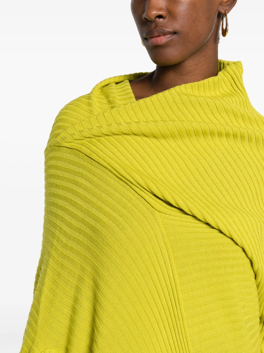 Draped Merino Wool Midi Dress