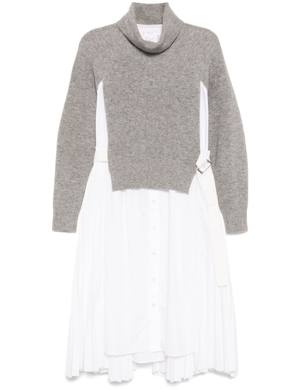 sacai roll-neck dress - Grey