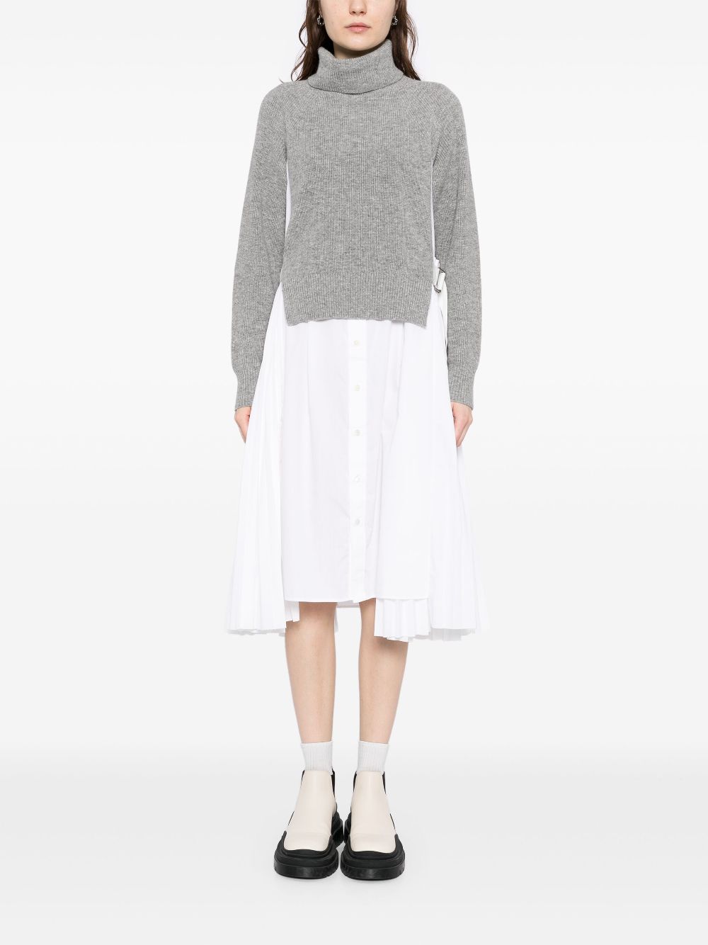 sacai roll-neck dress - Grey