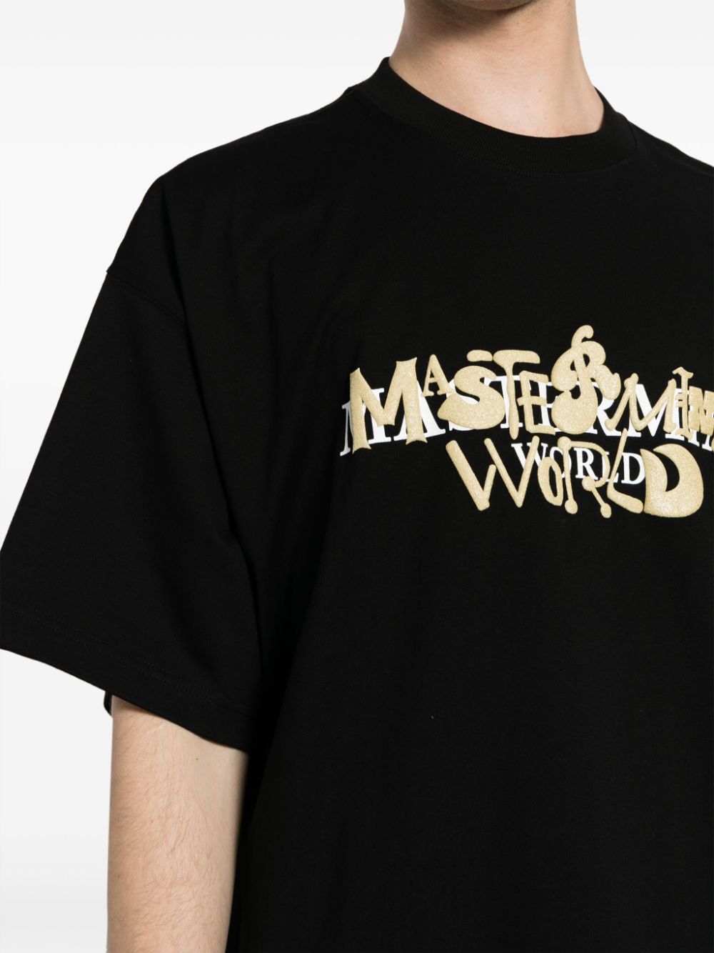 Shop Mastermind Japan Logo-print Cotton T-shirt In Black
