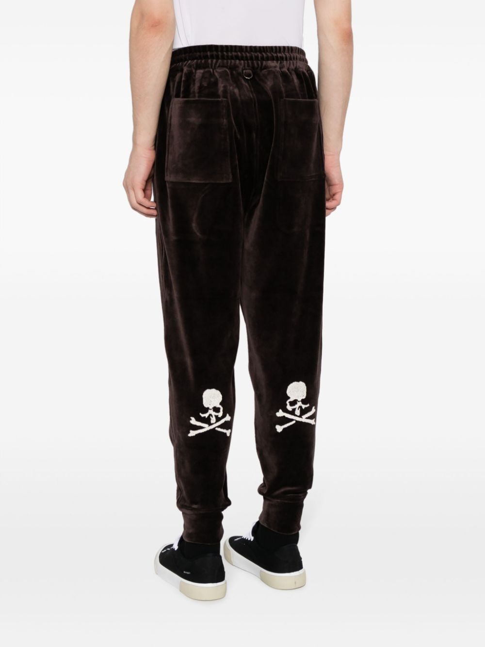 Shop Mastermind Japan Tapered Velour Track Pants In Brown