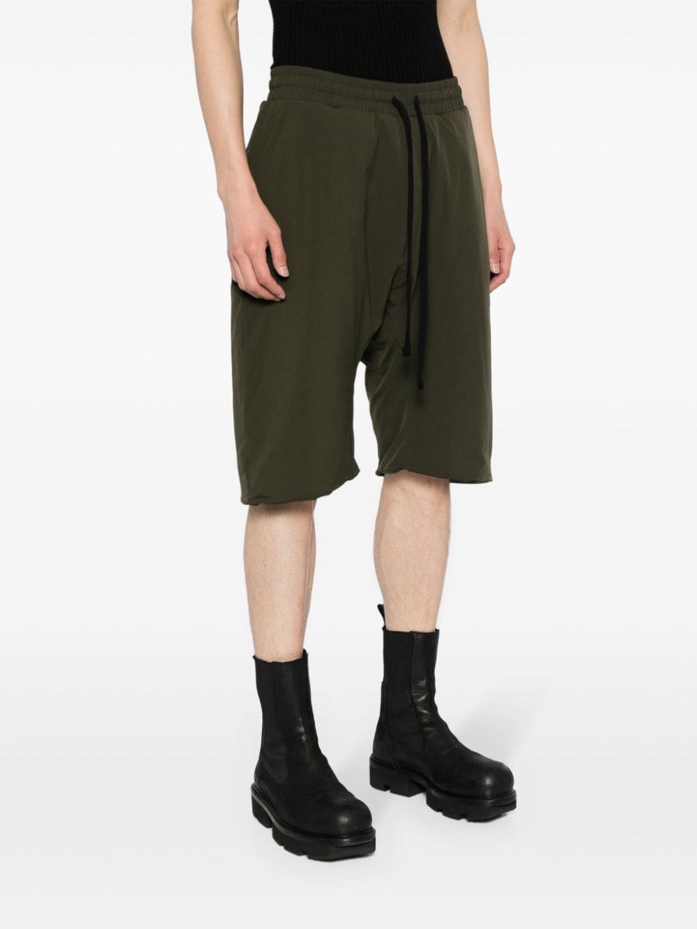 Shop Thom Krom Drawstring Drop-crotch Shorts In Green
