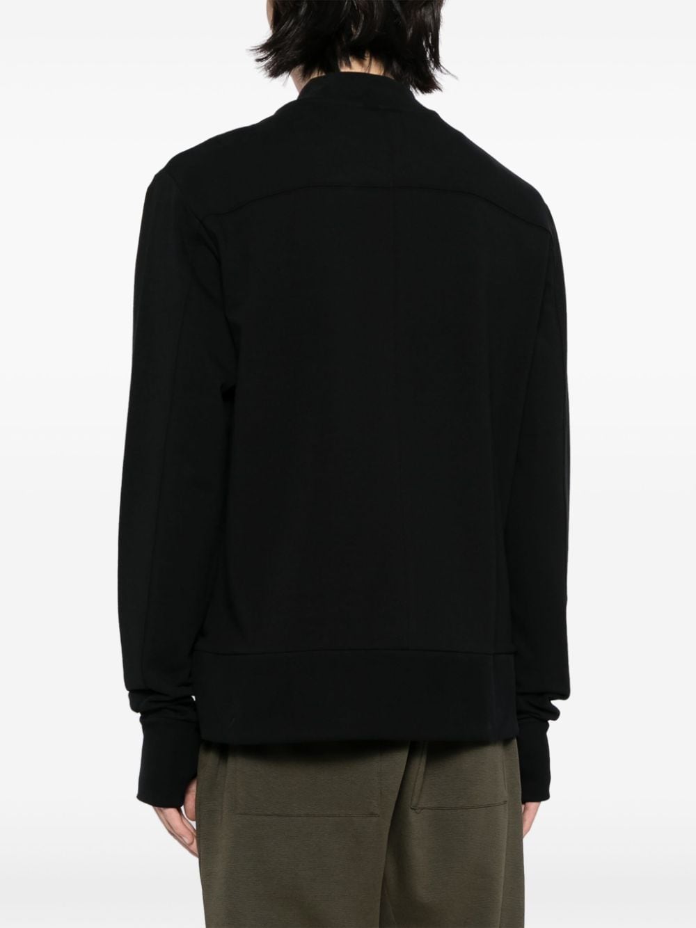 Shop Thom Krom Band-collar Zip-up Bomber Jacket In Black
