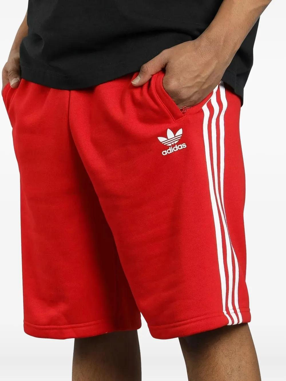 adidas three-stripe trefoil shorts Rood