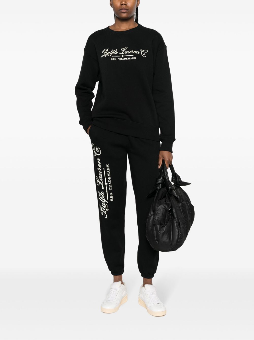 Shop Polo Ralph Lauren Logo-embroidered Ribbed Sweatshirt In Black