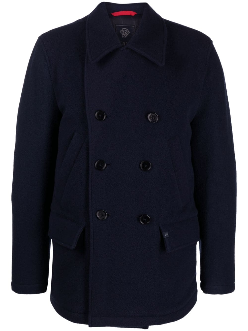 Fay double-breasted virgin-wool jacket - Blu