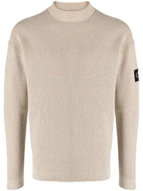 Calvin Klein waffle-knit organic cotton jumper