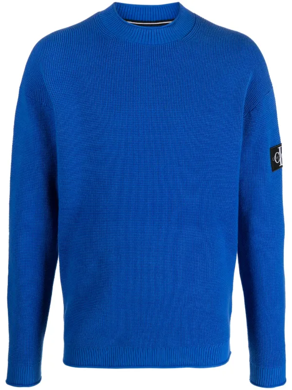 Calvin Klein logo patch Cotton Jumper Farfetch