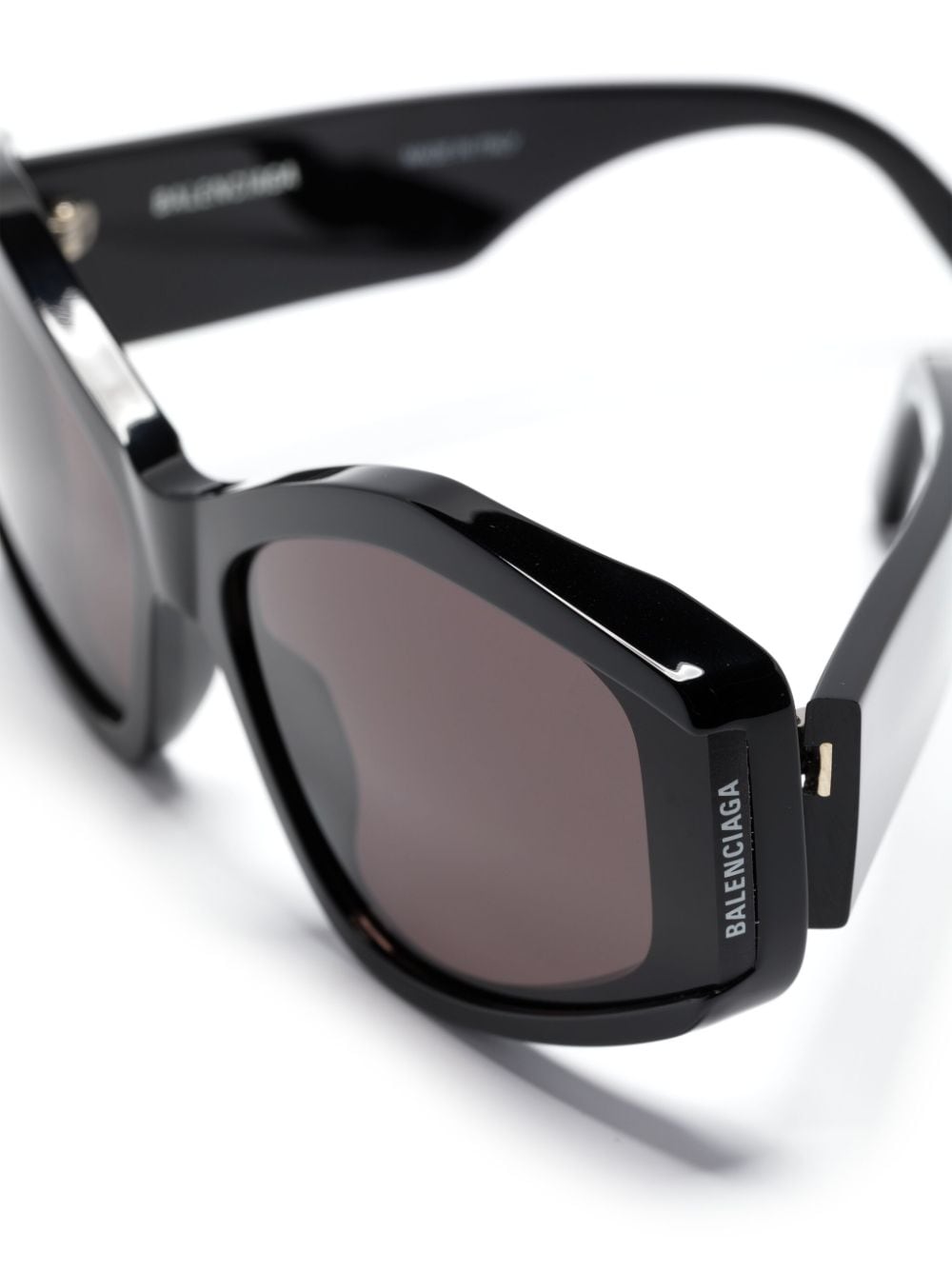 Shop Balenciaga Logo-print Cat Eye-frame Sunglasses In Black