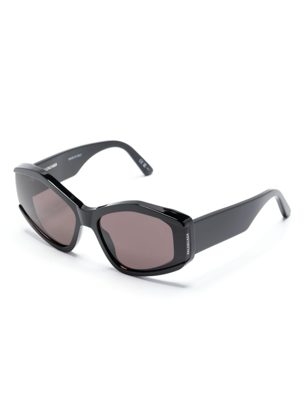 Shop Balenciaga Logo-print Cat Eye-frame Sunglasses In Black