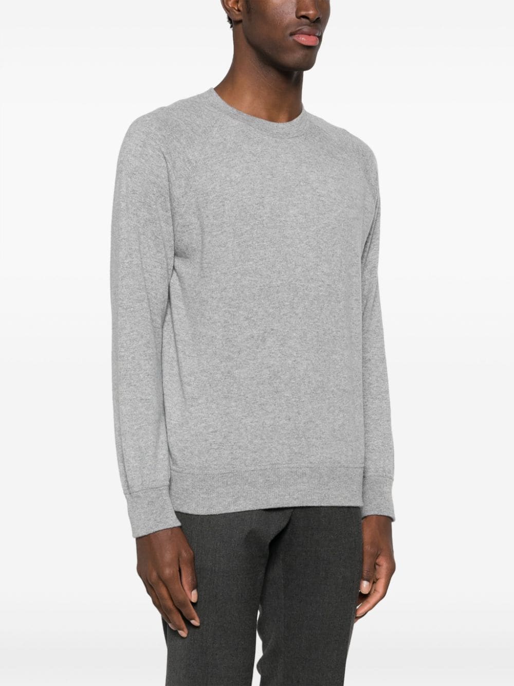 Shop Barba Mélange-effect Cashmere Jumper In Grey