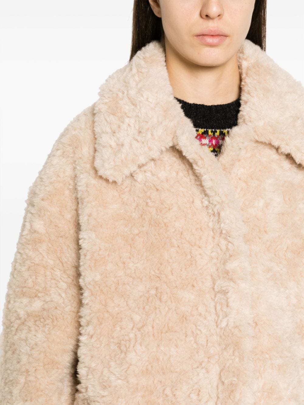 Shop Jakke Amy Faux-fur Coat In Neutrals