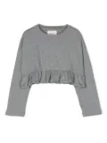 Douuod Kids ruffled cotton T-shirt - Grey