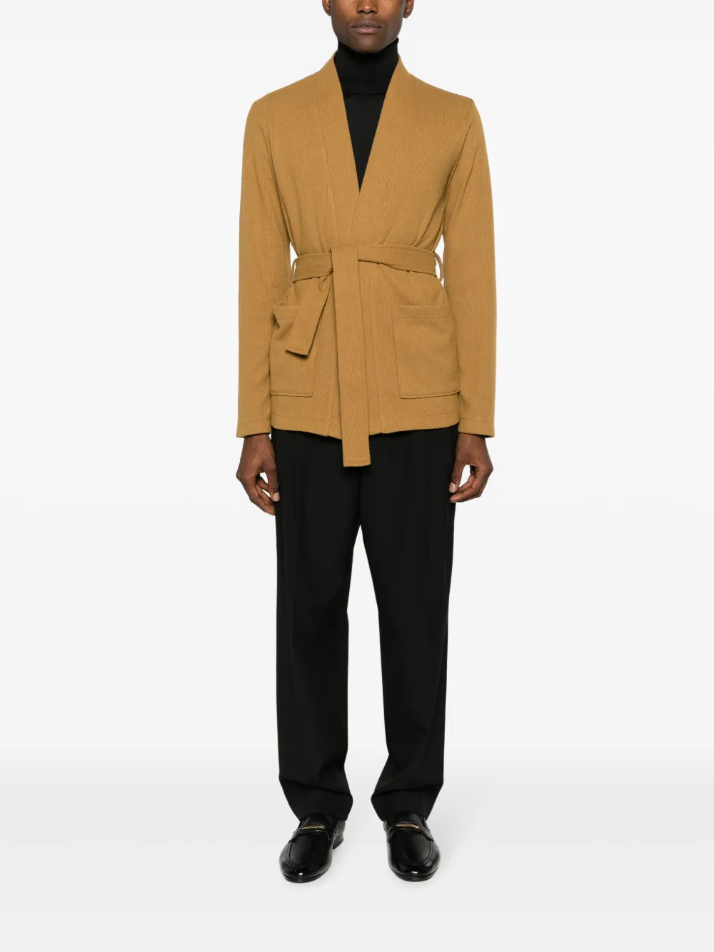 Daniele Alessandrini V-neck belted cardigan - Bruin