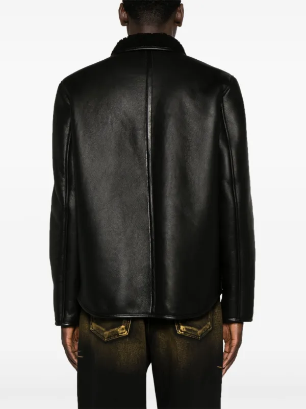 YMC Brainticket Leather Jacket Farfetch