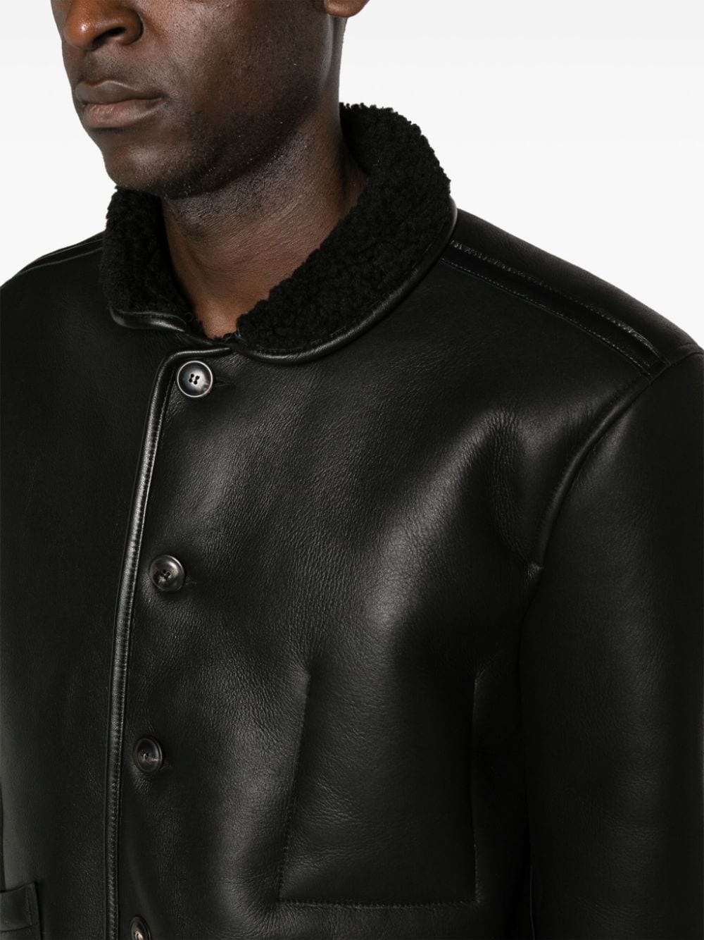 Shop Ymc You Must Create Brainticket Leather Jacket In Black
