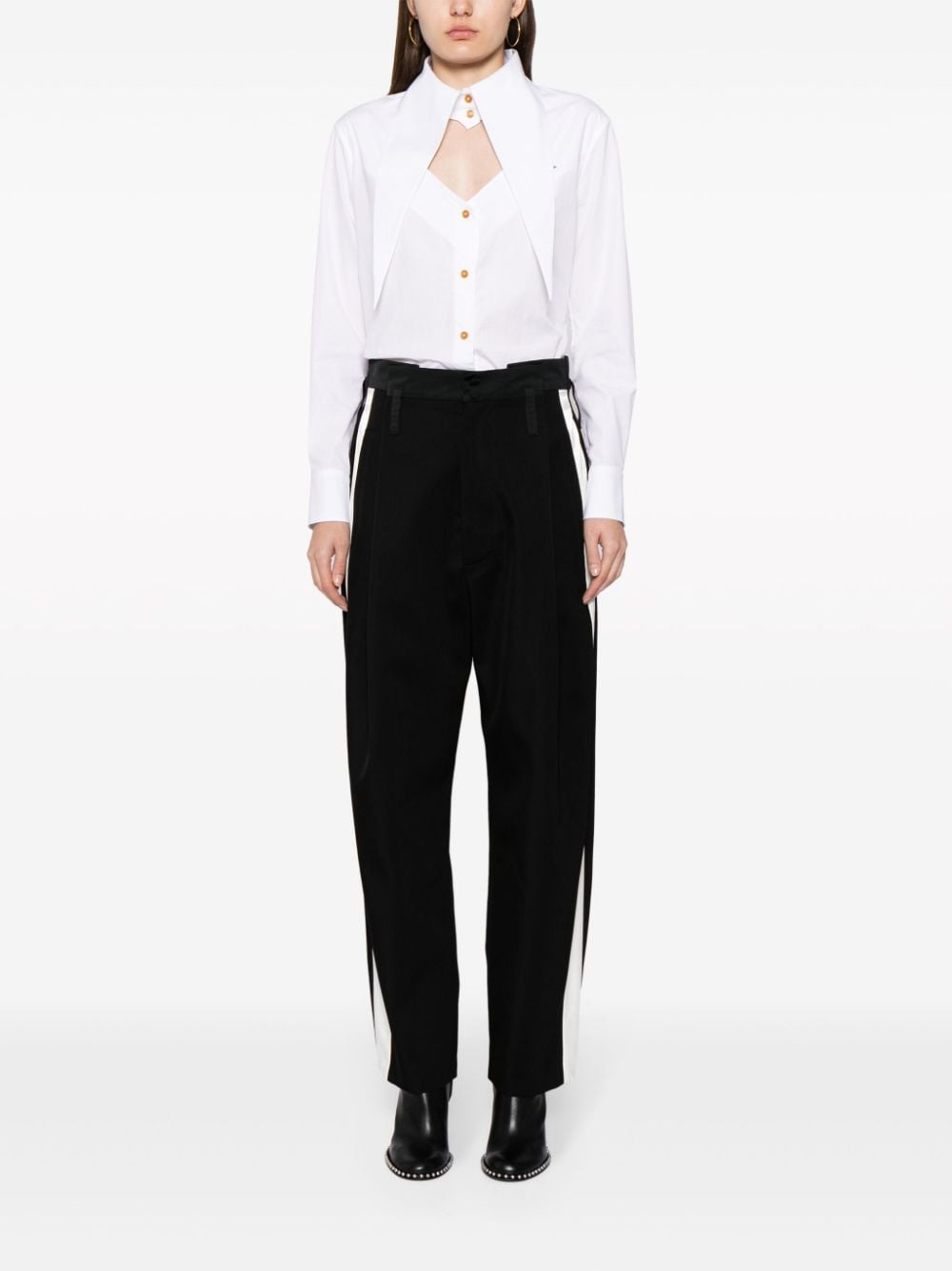 MERYLL ROGGE striped wide-leg trousers - Zwart