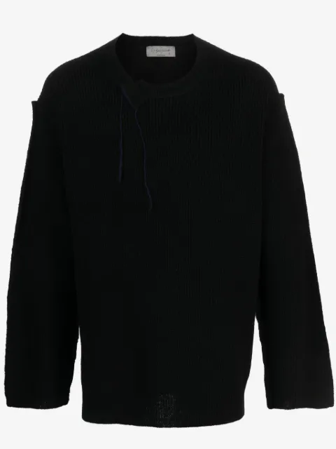 Yohji Yamamoto asymmetric-neck drop-shoulder jumper