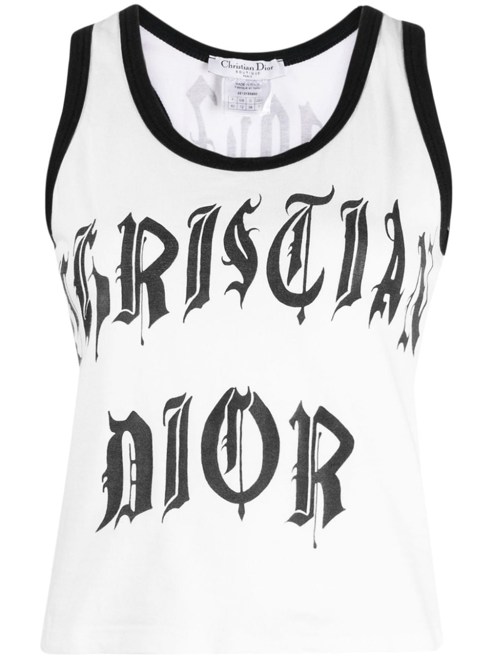 Pre-owned Dior 2002  Logo-print Cotton Tank Top In White