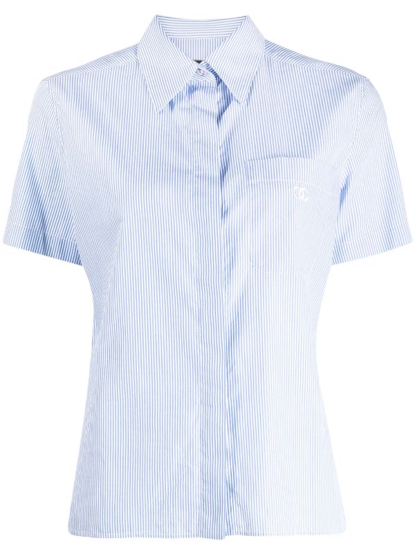 CHANEL Pre-Owned 1999 CC Striped Cotton Shirt - Farfetch