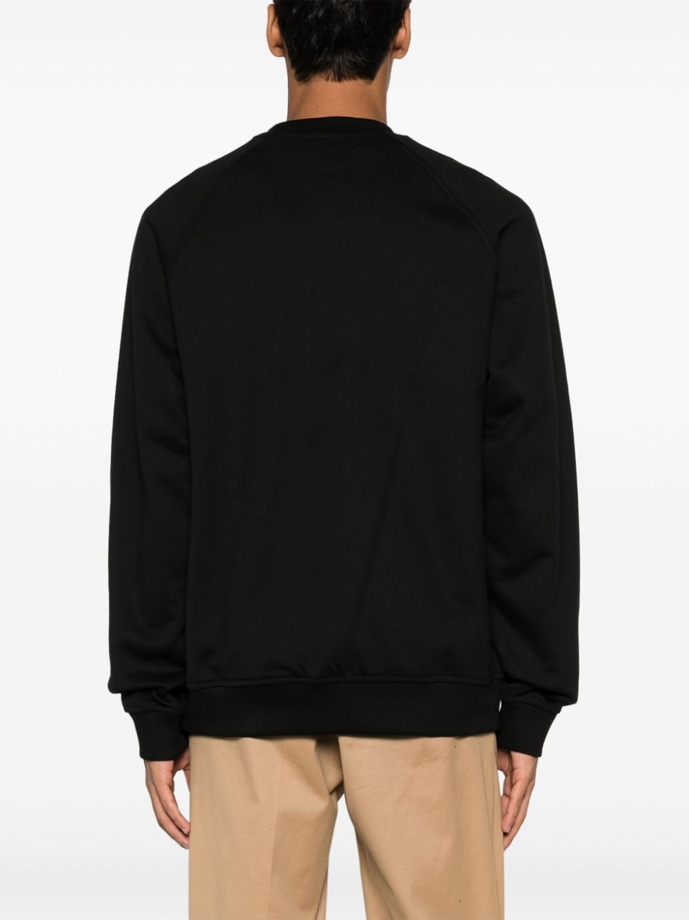 Shop Hugo Boss Logo-appliqué Cotton Sweatshirt In Black