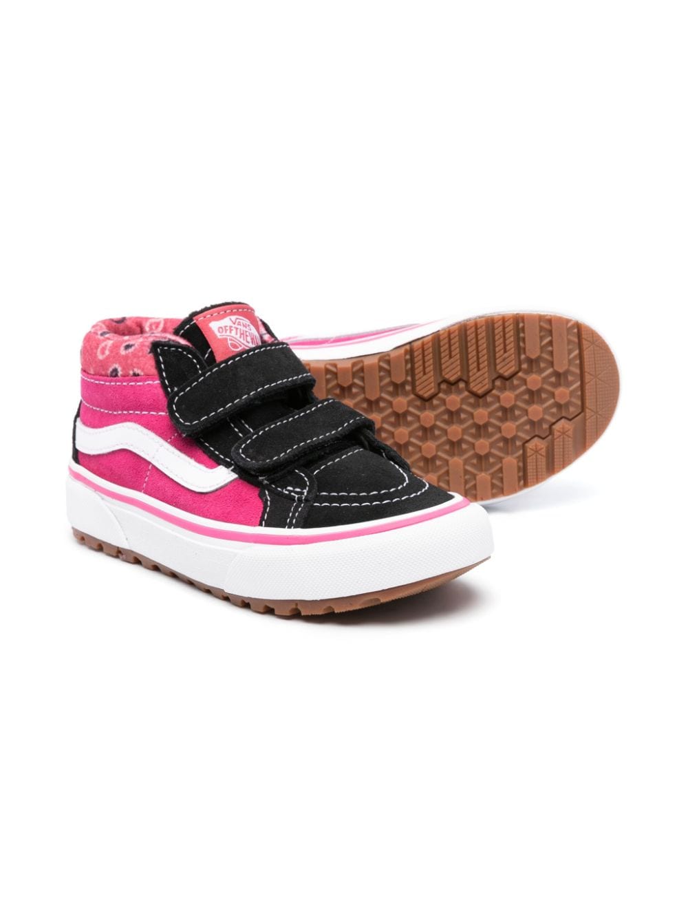 Shop Vans Sk8-mid Touch-strap Suede Sneakers In Pink