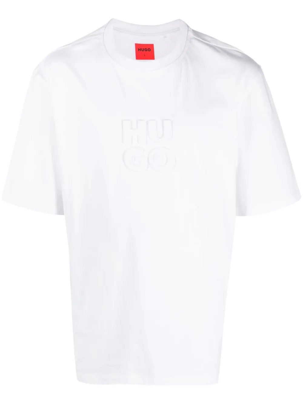 HUGO Camiseta com logo gravado | Branco | Image 1