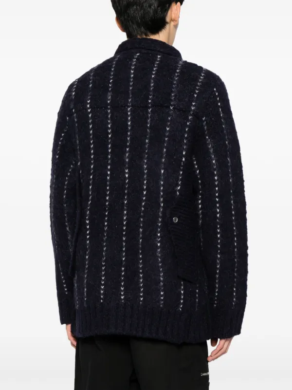sacai サカイ ストライプシャツ ジャケット ブルー 24AW Sacai (サカイ) 21AW Cotton Poplin Shirt コットン ポプリン