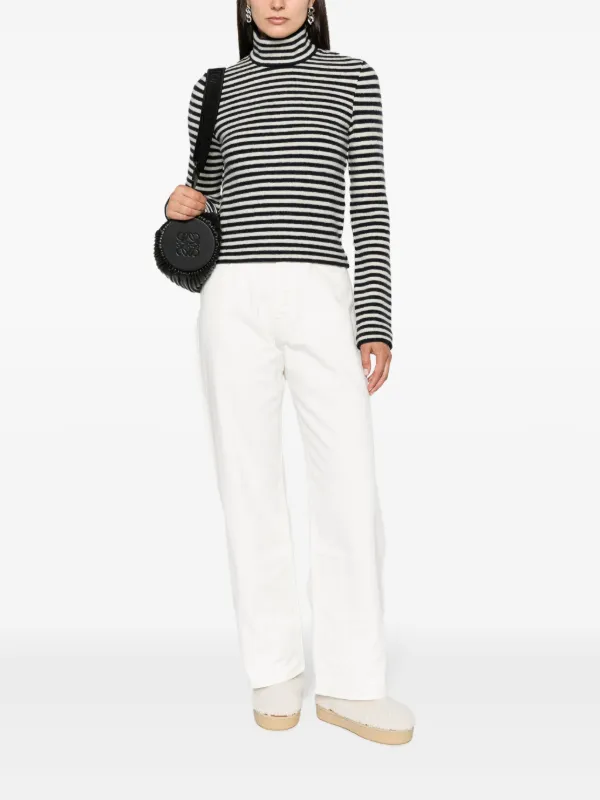 JIL SANDER Striped Knit Sweater ジルサンダー Jil Sander logo-patch Striped Wool Sweater | Blue | FARFETCH CA