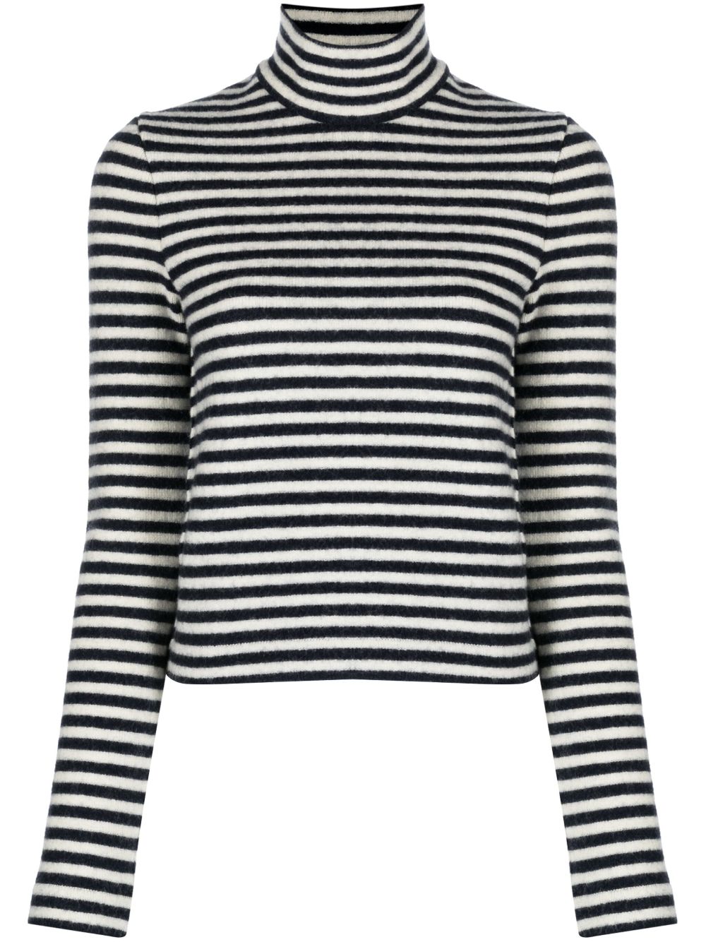 Jil Sander logo-patch striped wool jumper - Blue