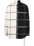 Mastermind Japan panelled check-pattern shirt - White
